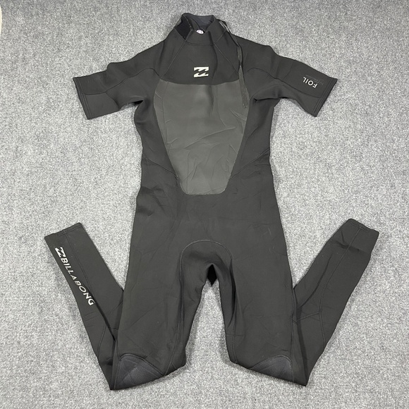 Billabong 2/2 mm Foil Short Sleeve Black Gray Full Wetsuit Mens XL Short 0534 - Picture 1 of 12